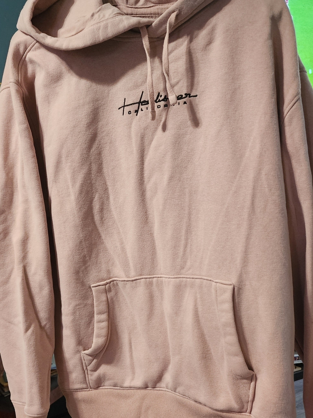 Hollister Women's Hoodie Sweatshirt - Dusty Pink Sz XL